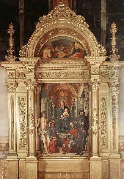 Madonna and Saints 1492 Oil Painting - Lorenzo Costa