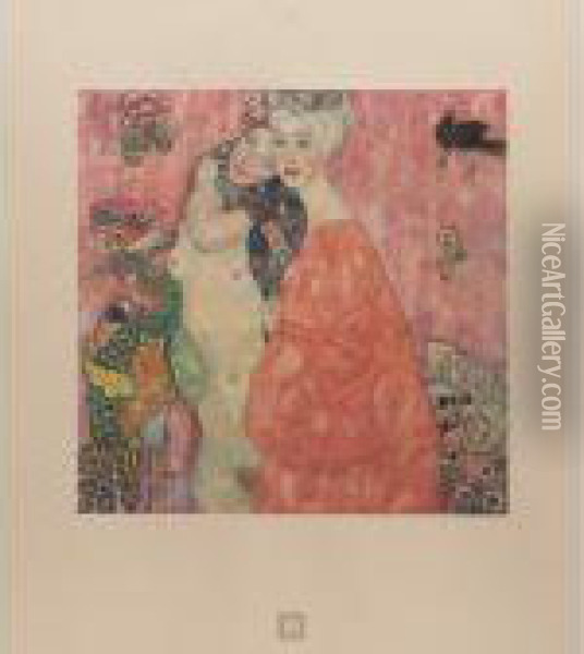 Friends Oil Painting - Gustav Klimt