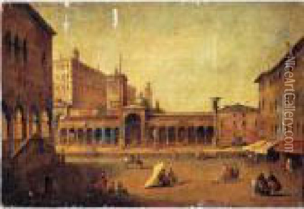 Veduta Di Piazza Della Liberta' A Udine Oil Painting - Francesco Guardi