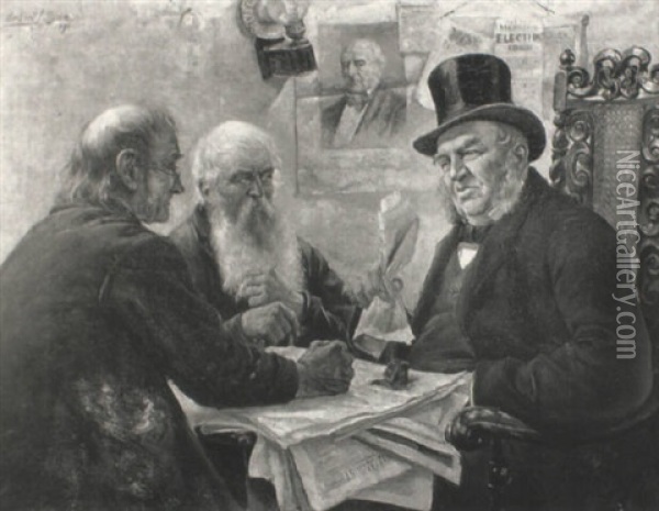 The Politicians Oil Painting - Herbert John Finn