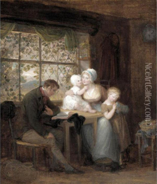 Domestic Bliss Oil Painting - Francis Wheatley