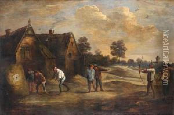 Les Archers Oil Painting - David The Younger Teniers