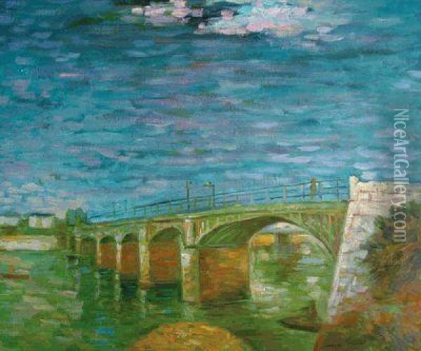 The Seine Bridge At Asnieres Oil Painting - Vincent Van Gogh