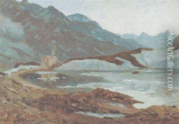 Berninasee Oil Painting - Wilhelm Ludwig Lehmann