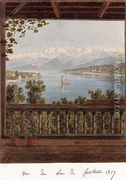 View of Lake Constance Oil Painting - Louise Cochelet