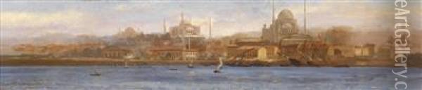 Aview Of Istanbul Oil Painting - Stanislaus von Chlebowski