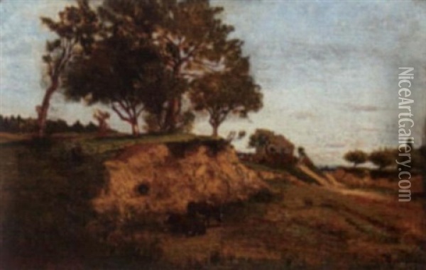 Landscape With Cows Oil Painting - Francois de Blois