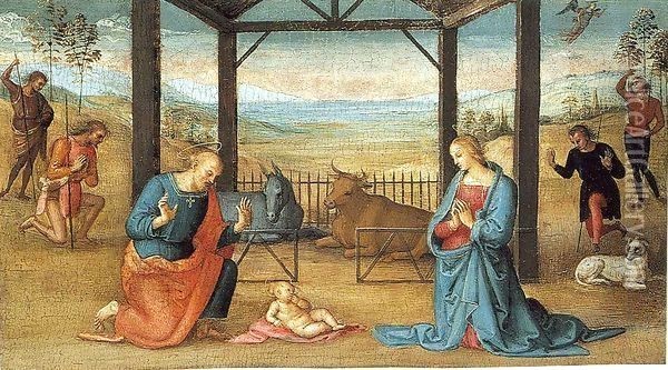Adoration of the Child Oil Painting - Pietro Vannucci Perugino