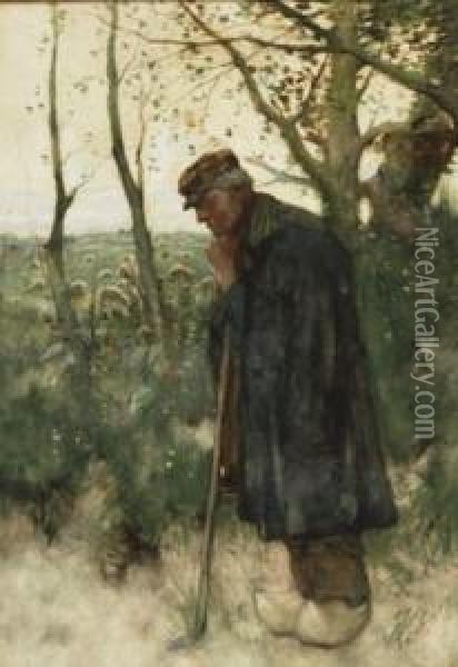 Shepherd And Flock Oil Painting - Tony Lodewijk George Offermans