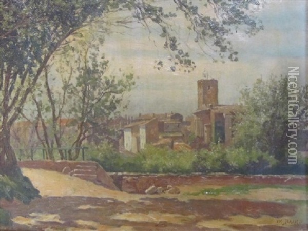 Vue De La Vieille Ville De St. Raphael Et Bord De Mer A St. Raphael (pair) Oil Painting - William Baptiste Baird