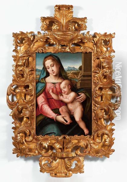 Madonna Col Bambino Oil Painting - Giovanni Antonio Sogliani