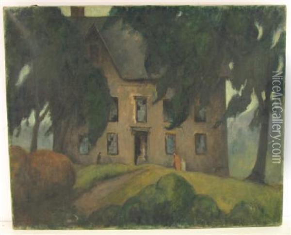 The Haunted House Oil Painting - Yarnall Abbott