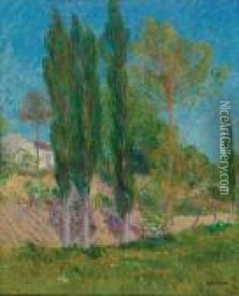  Paysage Aux Trois Peupliers  Oil Painting - Gustave Loiseau