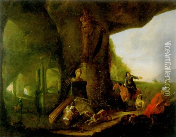 Heimkehr Von Der Falkenjagd Oil Painting - Abraham van Cuylenborch