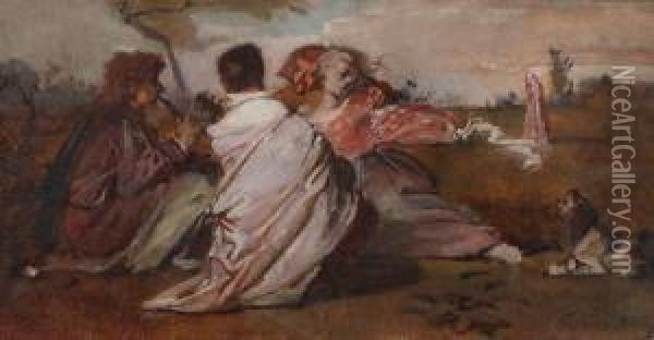 Les Musiciens Oil Painting - Edouard John E. Ravel