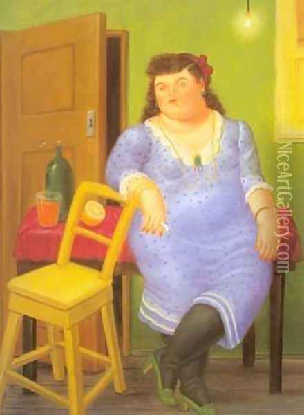 Interior 1994 Oil Painting - Fernando Botero