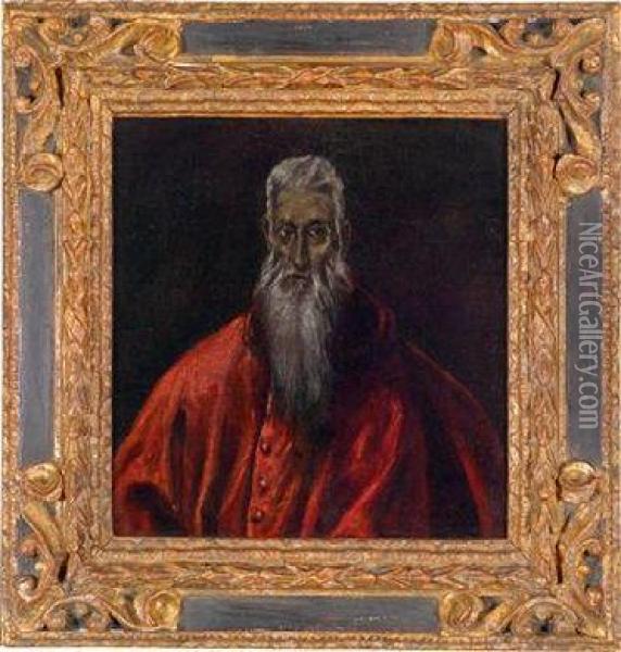 Der Hl. Hieronymus Als Kardinal Oil Painting - El Greco (Domenikos Theotokopoulos)