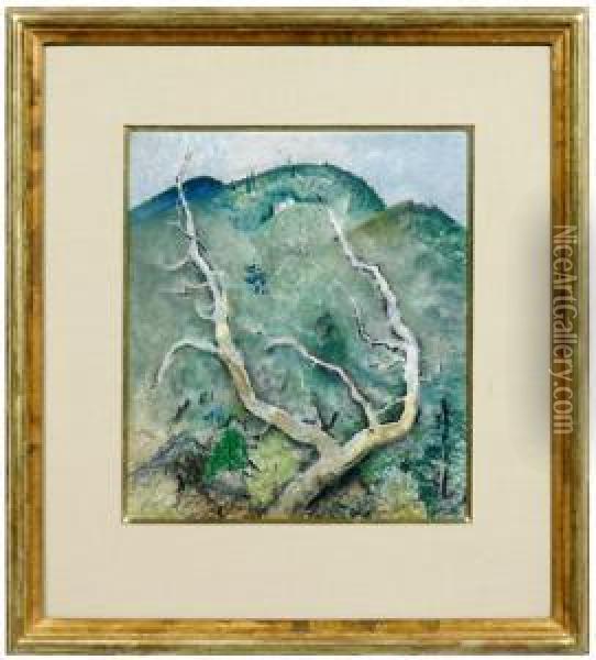 Mountain Landscape With Tree Oil Painting - Will Henry Stevens