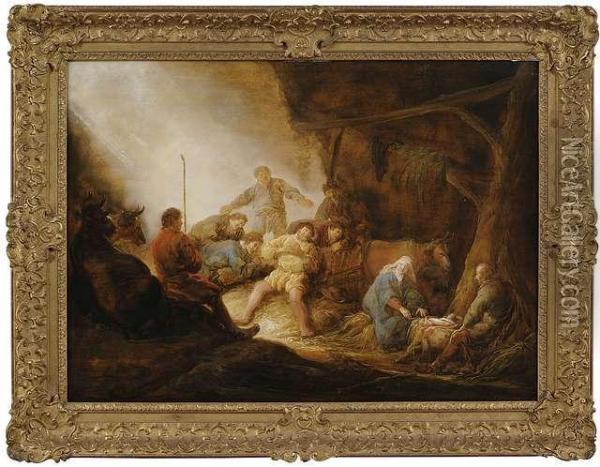 The Adoration Of The Shepherds. Oil Painting - Benjamin Gerritsz. Cuyp