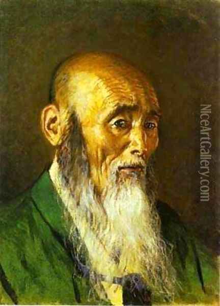 Japanese Priest Oil Painting - Vasili Vasilyevich Vereshchagin