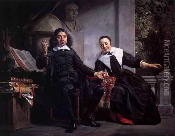 Haarlem Printer Abraham Casteleyn and His Wife Margarieta van Bancken Oil Painting - Jan De Bray
