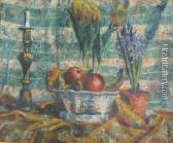 Coupe De Fruits Et De Fleurs Oil Painting - Georgette Agutte