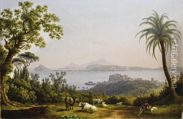 A View Of The Bay Of Pozzuoli Oil Painting - Jacob Philipp Hackert
