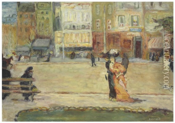 Boulevard De Clichy Ou Scene De Rue A Paris Oil Painting - Pierre Bonnard