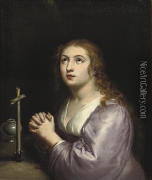The Penitent Magdalen Oil Painting - Caspar de Crayer