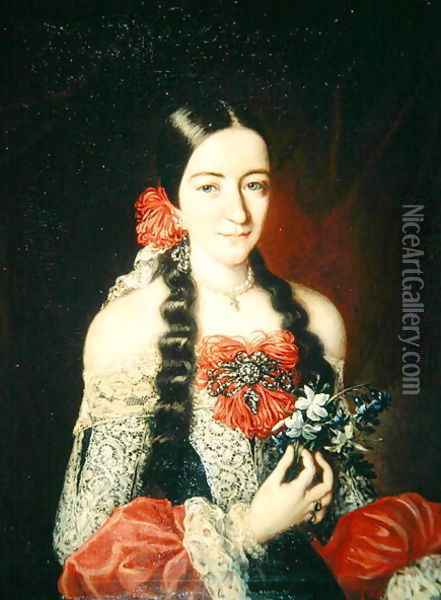 Dona Nicolasa Manrique de Mendoza y Velasco (1675-1710) c.1690-92 Oil Painting - Claudio Coello