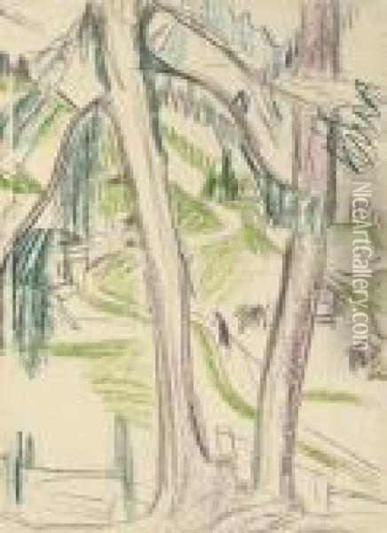 Wettertannen Oil Painting - Ernst Ludwig Kirchner