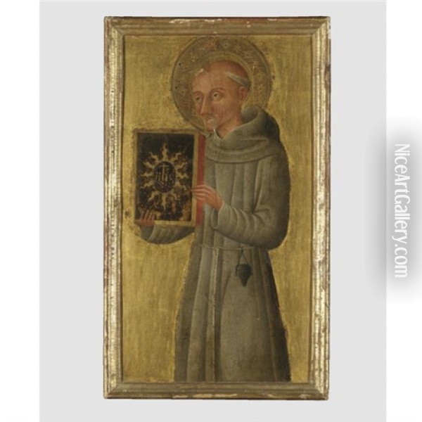 Saint Bernardino Of Siena Oil Painting - Pietro di Giovanni d' Ambrogio