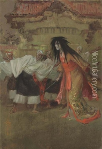 Kiyohime Oil Painting - Mortimer Luddington Menpes
