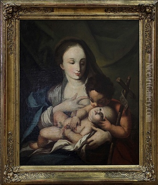 Madonna And Child With John The Baptist Oil Painting - Carlo Cignani