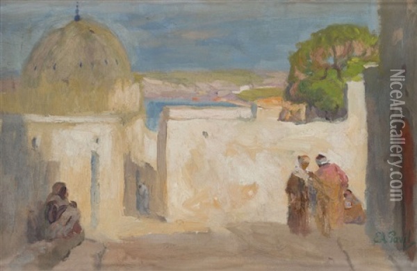 Maroc, Une Rue A Salee Oil Painting - Elie Anatole Pavil