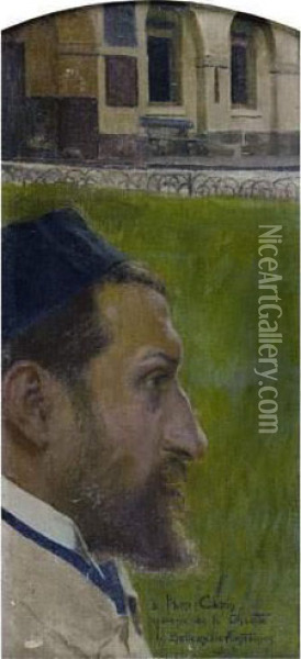Portrait De Charles Cazin Oil Painting - Henri Jules Ferd. Bellery-Desfontaines