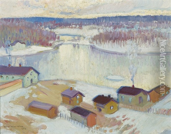 Winter In Heinola Oil Painting - Vaeinoe Haemaelaeinen