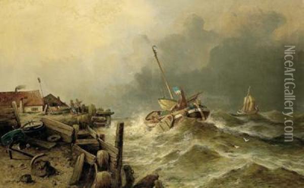 Stormy Sea Oil Painting - Adolf Kaufmann