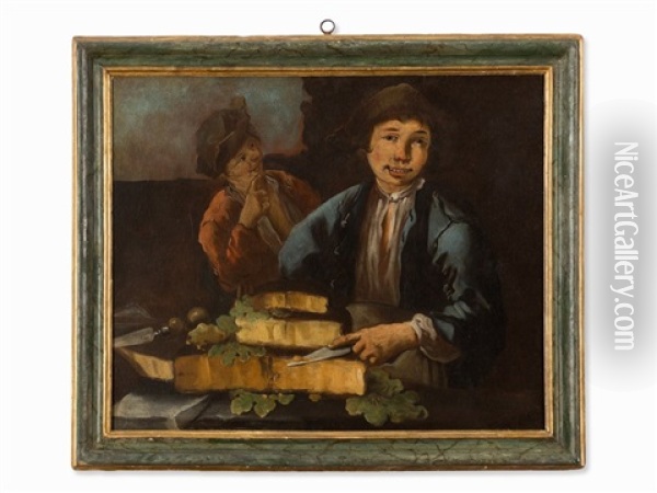 Cheese Salesman Oil Painting - Giacomo Francesco Cipper