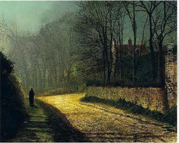 The Lovers Oil Painting - John Atkinson Grimshaw