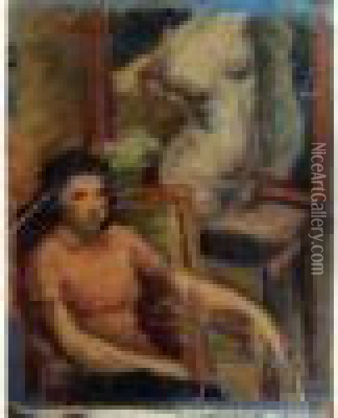 Portrait D' Homme Oil Painting - Issachar ber Ryback