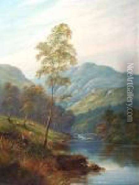 Morning On The Derwent And Evening, Ullswater Oil Painting - William Mellor