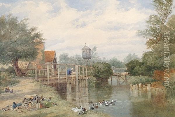 The Mill Stream Oil Painting - Edward Duncan