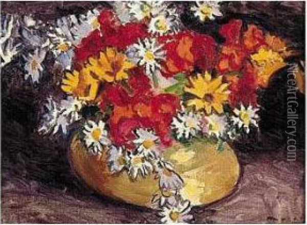 Fleurs Dans Un Pot De Cuivre Oil Painting - Albert Marquet