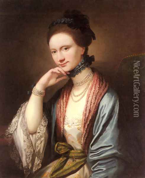Portrait of Ann Barbara Hill Medlycott (1720-1800) Oil Painting - Benjamin West