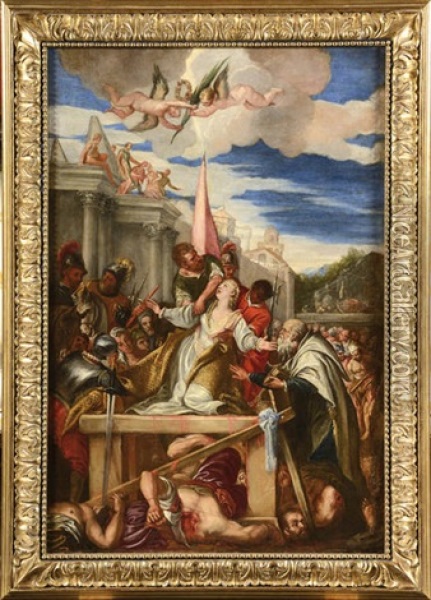 Martyre De Sainte Afre Oil Painting - Leandro da Ponte Bassano