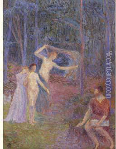 Vision, Circa 1896. Oil Painting - Hippolyte Petitjean