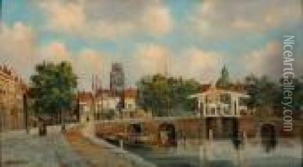 Drawbridge, The Hague Oil Painting - Jan Weissenbruch