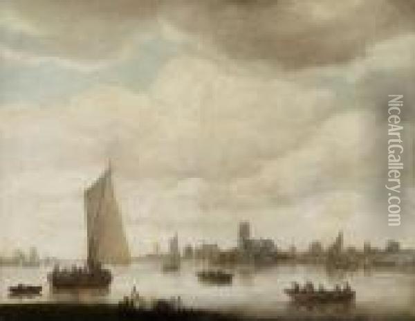 Schiffe Vordordrecht Oil Painting - Hieronymous Van Diest