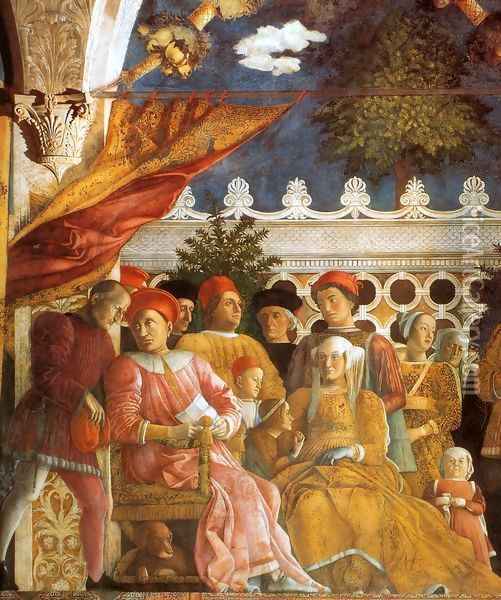 The Court of Gonzaga (detail) Oil Painting - Andrea Mantegna